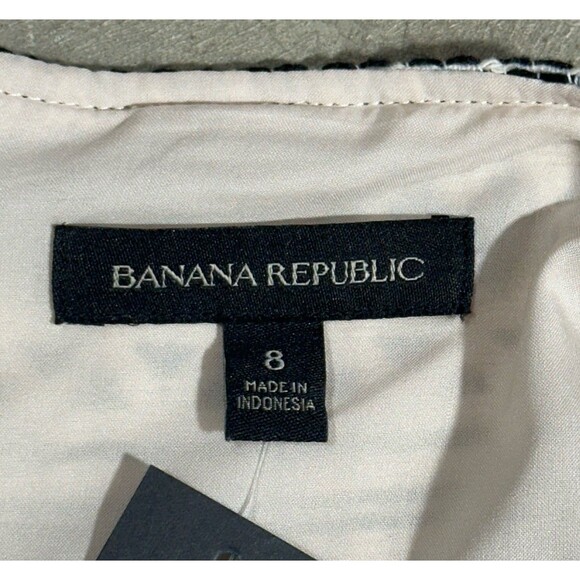 Banana Republic Mini Skirt Womens 8 Cream Black Jacquard Geometric A Line - Picture 2 of 9